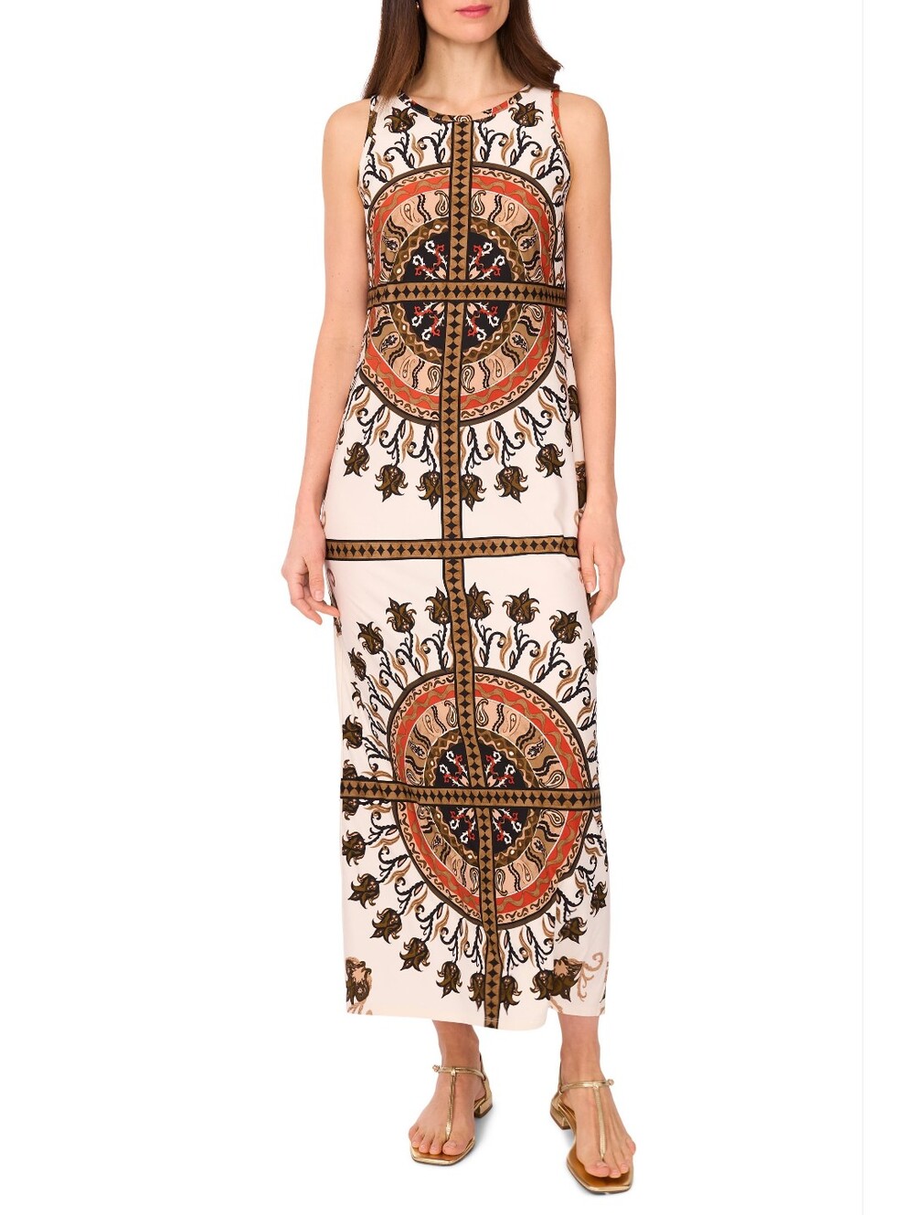 Vince Camuto Sleeveless Maxi Dress i Medallion Print